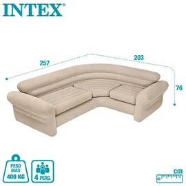 Intex Innen-ecksofa - Beige - 257x203x76 cm