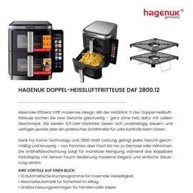 Hagenuk Doppel-Heißluftfritteuse DAF 2800.12 schwarz