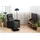 VCM Wildeiche TV-Lowboard 120x45x40 cm Schwarz/Glas