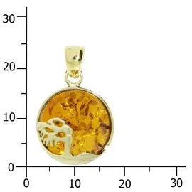 Ostsee-Schmuck Kettenanhänger Windflüchter 16 mm Gelbgold