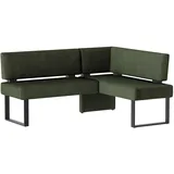 Home Affaire Eckbank HOME AFFAIRE "Oliver mit Metallgestell, Küchenbank", grün (dunkelgrün (castello 8641), schwarz), B:220cm H:89cm T:160cm, Holzwerkstoff, Massivholz, Polyester, Sitzbänke, Eckbank, verschiedene Bezüge Cord Esszimmerbank OTTOs Choice