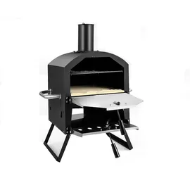 Costway Pizzaofen, 2-lagigem Pizza Ofen mit Grillrost, Pizzastein, Pizzaschaufel, wasserdichter Abdeckung, hitzebeständigen Griffen