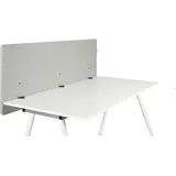 HJH Office Akustik Tischtrennwand FLEXMIUT D 180 cm Hellgrau Sichtschutz 891010