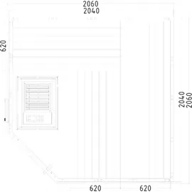 Harvia Komfort Corner Massivsauna aus Fichte Saunakabine ca. 206x206x204 cm