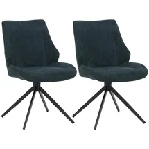Mendler Esszimmerstuhl HWC-O48 Stoff petrol-grün 2er Set