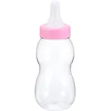 VICASKY Rosa Babyflaschen-spardose: 28 cm Große, Durchsichtige Spardose aus Kunststoff Kinder Und Als Deko für Den Kinderzimmer-Schreibtisch. Ideal Als