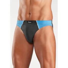 LE JOGGER Slip in grau-blau, | Gr. 7 (XL), grau (grau, blau), Jersey, Obermaterial: 100% Baumwolle, unifarben, körpernah, Unterhosen, mit kontrastfarbenen Highlights