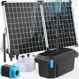 poposoap 40W Teichfilter Solar mit Springbrunnenpumpe 1620 L/h