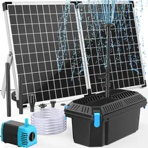 poposoap 40W Teichfilter Solar mit Springbrunnenpumpe 1620 L/h
