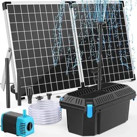 poposoap 40W Teichfilter Solar mit Springbrunnenpumpe 1620 L/h