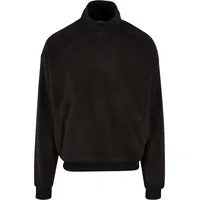 URBAN CLASSICS Basuc Polar Fleece Halbreißverschluss-sweatshirt - Black -