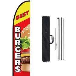VEVOR Beachflag Burger Restaurant Werbung Banner Imbiss Fahnenmasten 498,5cm