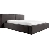 FEDVE Polsterbett Doppelbett Lopra Bett Bettkasten 180x200 cm Dunkelgrau (Magic Velvet 2273) - Dunkelgrau