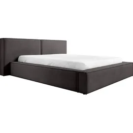 FEDVE Polsterbett Doppelbett Lopra Bett Bettkasten 180x200 cm Dunkelgrau (Magic Velvet 2273) - Dunkelgrau