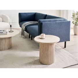 Beliani Beistelltisch Beige ø 50 cm Wohnzimmer, Wohnzimmertische, Beistelltische