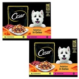 Cesar 12x 100g Cesar Selektion Fleisch und Gemüse in Gelee Hundefutter nass