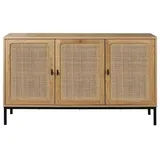 CaliCosy Sideboard mit 3 Türen aus Rattan - L120 cm