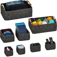 Relaxdays Schrank Organizer, 8-tlg., 4 Größen, Filz, Schubladen Ordnungssystem