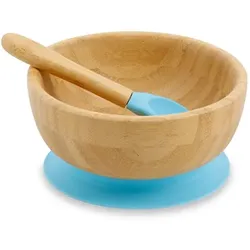 BIOZOYG Baby-Schale blau 2 teilig, Babyschale, Babygeschirr mit Saugnapf aus Silikon für sicheren Halt, Baby Teller, Kinder Schale, Baby Essgeschirr