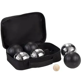 6 Boule Bälle pulverbeschichtet (3 Stück schwarz/3 Stück silber) in schwarzer...
