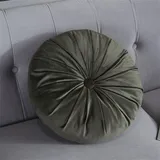 35 cm rundes Sofakissen, Samt, Überwurfkissen, weich, plissiert, Meditation, Bodenkissen, Heimdekorationskissen für Wohnzimmer, Sofa, Bett, Auto, Stuhl (Armeegrün)