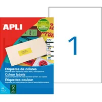 APLI agipa Adress-Etiketten, 210 x 297 mm, neongelb