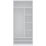 marmex möbel TRES 02B Garderobenschrank 90x206x51 weiß