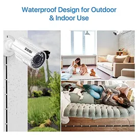 ZOSI 2X 30 Meter BNC Video Kabel Erweiterungskabel mit BNC RCA Adapter für CCTV Überwachungskamera System, Schwarz