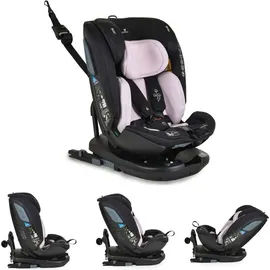 Cangaroo Kindersitz Gravity i-Size (40-150cm) Sitz drehbar, Kopfstütze, Isofix rosa