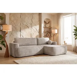 WFL GROUP Ecksofa Chenille 4-Sitzer Beige