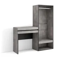 SKRAUT HOME Konsolentisch, Grau, Holzwerkstoff, Rechteckig, 130x145x35 cm, Wohnzimmer,