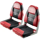 Vevor Bootsstuhl 2er Set Schwarz/Rot