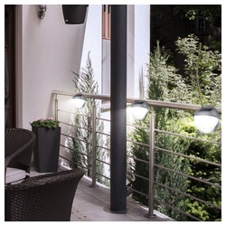 etc-shop Gartenleuchte, LED-Leuchtmittel fest verbaut, 3er Set LED Garten Zaun Beleuchtung Außenbereich Solarleuchte grau