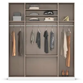 otto home Drehtürenschrank OTTO HOME "Kleiderschrank Kleiderschränke Schrank Garderobe AGORDO mit Glasfront", grau (graumetallic, glas basalt), B:181cm H:210cm T:54cm, Holzwerkstoff, Schränke, Drehtürenschrank, mit Außenschubkästen, in 7 Breiten und 2 Höhen MADE IN