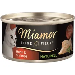 Katzen - Nassfutter MIAMOR Adult Feine Filets Naturell Huhn & Shrimps, 80 g