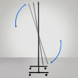 CLP Standspiegel Medusa Eckig I Rechteckig 166x48cm I Kippbar Und 360° Drehbar, Rollen Mit Stoppfunktion, Metallrahmen, Für Wohnzimmer Und Flur