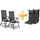 sunnypillow Gartenstuhl 120 x 50 x 9 cm anthrazit/grau 2 St.