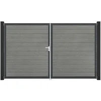 GroJa Tor 2-flg. Basicline Schmal Grey Ash Cut Rahmen 306 cm x 180 cm DIN Links