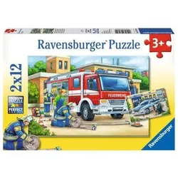 RAVENSBURGER 7574 Kinderpuzzle Polizei und Feuerwehr