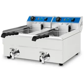 Vertes Doppel-Friteuse 2x13L Edelstahl