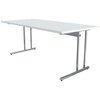 Schreibtisch weiß rechteckig, C-Fuß-Gestell chrom 180,0 x 80,0 cm