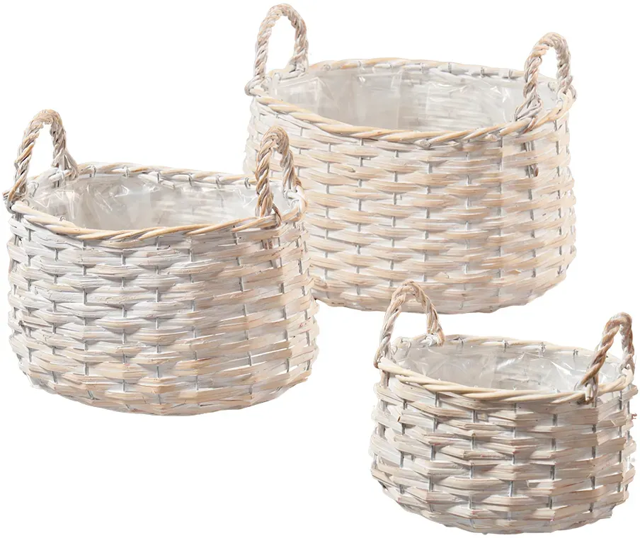 Korb S/3 35x27x24+27x19x23cm 21x13,5x17cm  - natur
