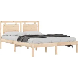 vidaXL Massivholzbett 180 x 200 cm Beige