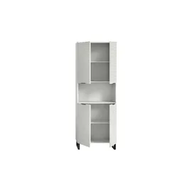 xonox.home Riff Hochschrank 70 x 193 cm Weiß/Schwarz Metall