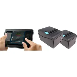 10"  Mobile Kasse für Restaurant, Cafe, Biergarten: Terminal + 2xBondrucker
