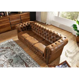 Massivmoebel24 Sofa 203x86x72 braun Chesterfield