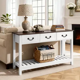 Vevor Konsolentisch 120 x 30 x 80 cm Braun/Weiß