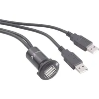 TRU Components USB-Doppeleinbaubuchse 2.0 Buchse, Einbau, Adapter 2 x