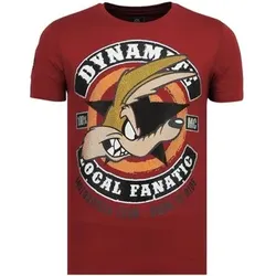 Local Fanatic  T-Shirt Rhinestones Dynamite Coyote Nettes  in Rot, EU L