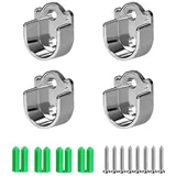 txuzong Rundrohr Halterung 25mm - U-förmige Kleiderstangen Halterung aus Zinklegierung mit Flansch für Gardinenstangen, Schrankstangen & Badezimmer (4 Stück) - Wandmontage für Balkon, Kleiderschrank &